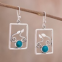 Chrysocolla dangle earrings,