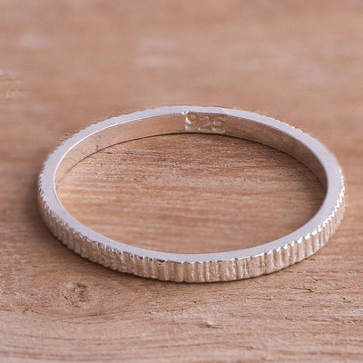 Textured Sterling Silver Band Ring from Peru