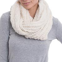 Baby alpaca and wool blend infinity scarf,