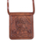 Leather sling, 'Inca Mythology' - Tumi Motif Embossed Leather Sling from Peru (image 2d) thumbail