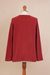 Pima cotton cardigan, 'Everyday in Crimson' - Knit Pima Cotton Cardigan in Crimson from Peru (image 2e) thumbail