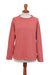 Pima cotton pullover, 'Warm Eden in Guava Pink' - Pima Cotton Pullover in Guava from Peru (image 2a) thumbail