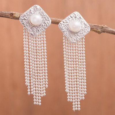 Cultured pearl waterfall earrings, Quinoa Festival