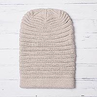 Alpaca blend knit hat,