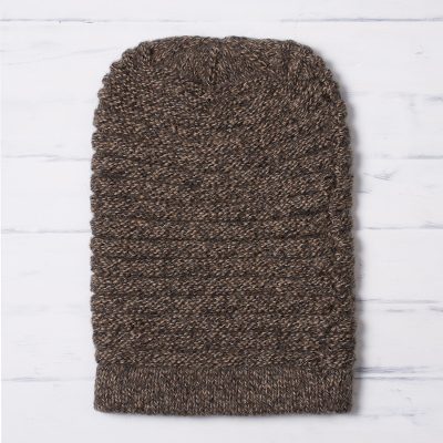 Alpaca blend knit hat, Layers in Brown