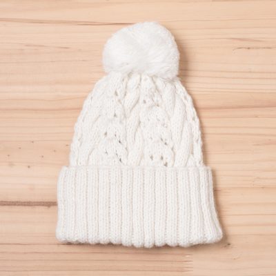 Alpaca blend hat, Snow White Braid