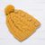 Alpaca blend knit cap, 'Cheery Hug in Yellow' - Yellow Alpaca Blend Buttons and Pompom Cabled Hand Knit Cap (image 2b) thumbail