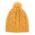 Alpaca blend knit cap, 'Cheery Hug in Yellow' - Yellow Alpaca Blend Buttons and Pompom Cabled Hand Knit Cap (image 2c) thumbail