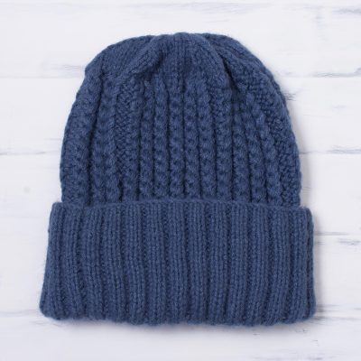 Alpaca blend knit cap, River Currents