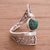 Chrysocolla filigree cocktail ring, 'Cosmic Twist in Green' - Chrysocolla and Sterling Silver Filigree Band Cocktail Ring (image 2b) thumbail