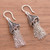 Sterling silver filigree waterfall earrings, 'Dark Dancing Bells' - Oxidized Sterling Silver Filigree Waterfall Earrings (image 2b) thumbail