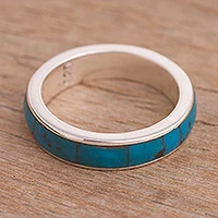 Chrysocolla band ring,