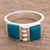 Chrysocolla cocktail ring, 'Worldly Windows' - Two Faceted Chrysocolla Gems Sterling Silver Cocktail Ring thumbail