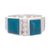 Chrysocolla cocktail ring, 'Worldly Windows' - Two Faceted Chrysocolla Gems Sterling Silver Cocktail Ring (image 2a) thumbail