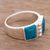Chrysocolla cocktail ring, 'Worldly Windows' - Two Faceted Chrysocolla Gems Sterling Silver Cocktail Ring (image 2b) thumbail