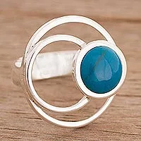 Chrysocolla cocktail ring,
