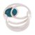 Chrysocolla cocktail ring, 'In Orbit' - Chrysocolla in Sterling Silver Orbiting Planet Cocktail Ring (image 2d) thumbail