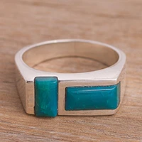 Chrysocolla cocktail ring,