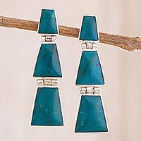 Chrysocolla dangle earrings,