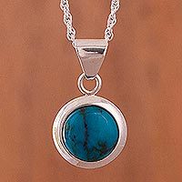 Chrysocolla pendant necklace,