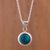 Chrysocolla pendant necklace, 'Ocean Portal' - Round Chrysocolla and Sterling Silver Pendant Necklace thumbail