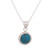 Chrysocolla pendant necklace, 'Ocean Portal' - Round Chrysocolla and Sterling Silver Pendant Necklace (image 2a) thumbail