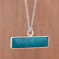 Chrysocolla pendant necklace,