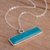 Chrysocolla pendant necklace, 'Sea Bar' - Modern Chrysocolla and Sterling Silver Bar Pendant Necklace (image 2b) thumbail