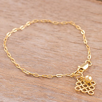 Gold plated sterling silver chain bracelet,