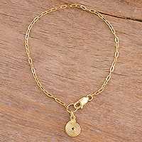 Gold plated sterling silver chain bracelet,
