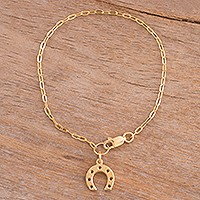 Gold plated sterling silver chain bracelet,