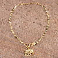 Gold plated sterling silver chain bracelet,