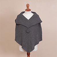 100% alpaca poncho,
