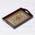 Reverse-painted glass tray, 'Lovely Medallion in Black' (7 in.) - Reverse-Painted Glass Tray in Black from Peru (7 in.) thumbail
