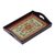 Reverse-painted glass tray, 'Lovely Medallion in Black' (7 in.) - Reverse-Painted Glass Tray in Black from Peru (7 in.) (image 2a) thumbail