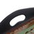 Reverse-painted glass tray, 'Lovely Medallion in Black' (7 in.) - Reverse-Painted Glass Tray in Black from Peru (7 in.) (image 2d) thumbail