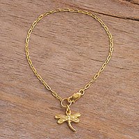 Gold plated sterling silver chain bracelet,