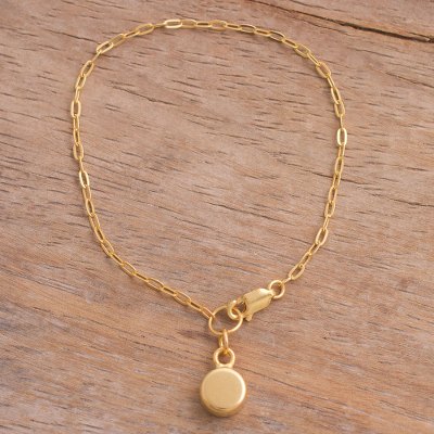 Gold plated sterling silver chain bracelet, Golden Pendulum
