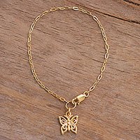 Gold plated sterling silver chain bracelet,