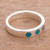 Chrysocolla band ring, 'Cardinal Dots' - Circle Motif Chrysocolla Band Ring from Peru (image 2b) thumbail