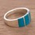Chrysocolla band ring, 'Inca Fortress' - Rectangular Chrysocolla Band Ring from Peru (image 2b) thumbail