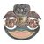Copper and gemstone wall art, 'Ceremonial Owl' - Green Patina and Polished Copper and Bronze Owl Wall Art (image 2a) thumbail