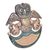 Copper and gemstone wall art, 'Ceremonial Owl' - Green Patina and Polished Copper and Bronze Owl Wall Art (image 2c) thumbail