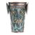 Copper decorative vase, 'Feline Deity' - Green Patina and Polished Copper and Bronze Decorative Vase (image 2a) thumbail