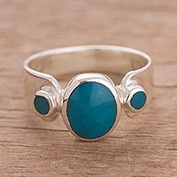 Chrysocolla cocktail ring,