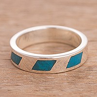 Chrysocolla band ring,