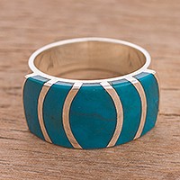 Chrysocolla cocktail ring,