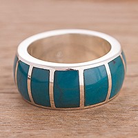 Chrysocolla band ring,