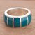 Chrysocolla band ring, 'Ocean Bars' - Chrysocolla and Sterling Silver Band Ring from Peru thumbail