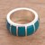 Chrysocolla band ring, 'Ocean Bars' - Chrysocolla and Sterling Silver Band Ring from Peru (image 2b) thumbail